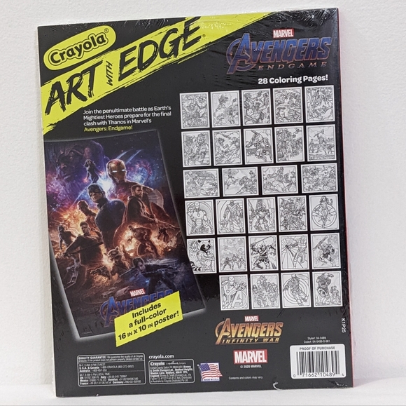 NEW Marvel Avengers Crayola Coloring Book With 1 Poster Included - Picture 2 of 2